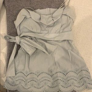 Seersucker peplum top